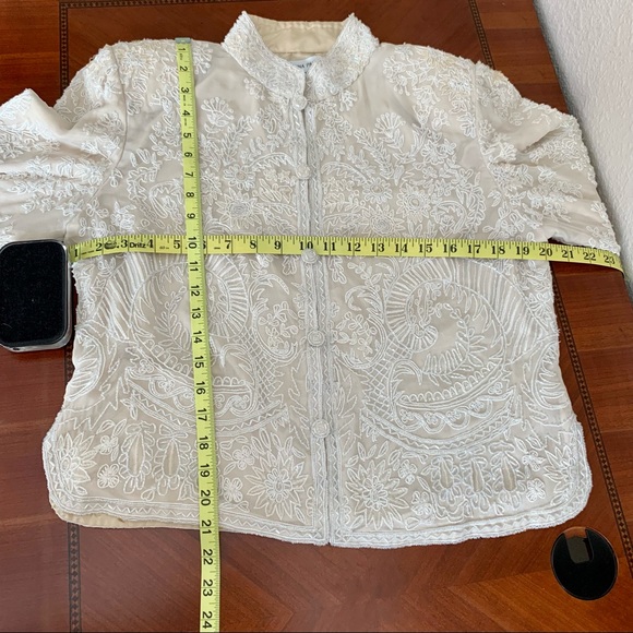Vintage Adrianna Papell Beaded Lace Evening Jacket — EUC - Picture 10 of 14
